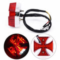 Motorcycle Choppers Practical Maltese Cross LED Rear License Plate Tail Light
