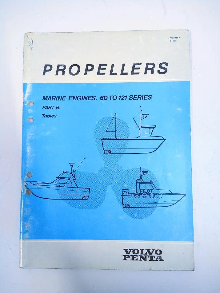 Volvo Penta 7730315-4, Propellers Marine Engines 50 to 121 Series Part B. Manual