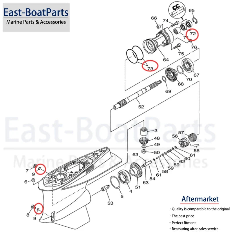 Gearcase Repair Seal Kit for Yamaha Z240 LZ250 VZ250 Z250 LZ300 VZ300 Z300
