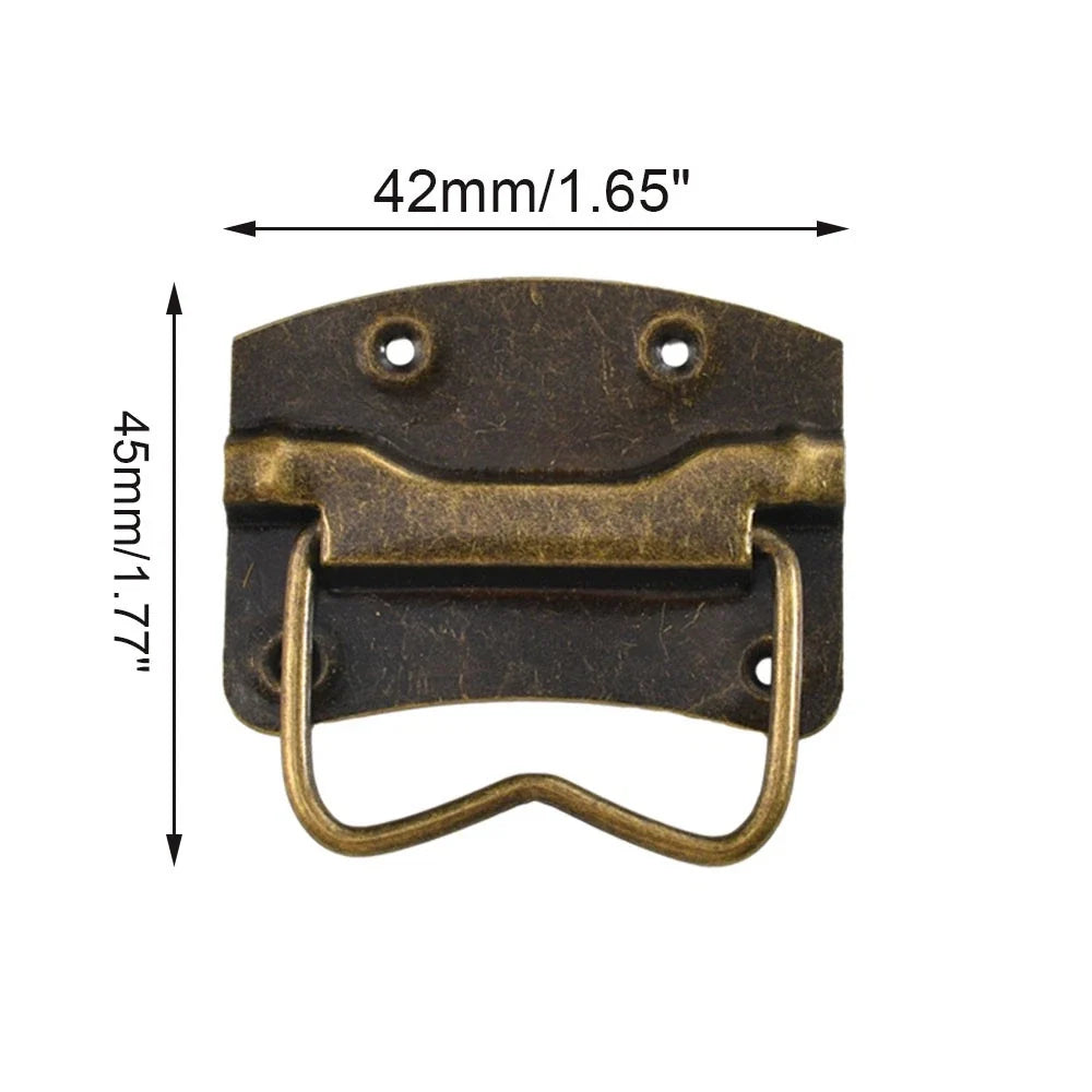 Set of 4 Vintage Metal Door Pull Handles for Suitcase Toolbox Drawer