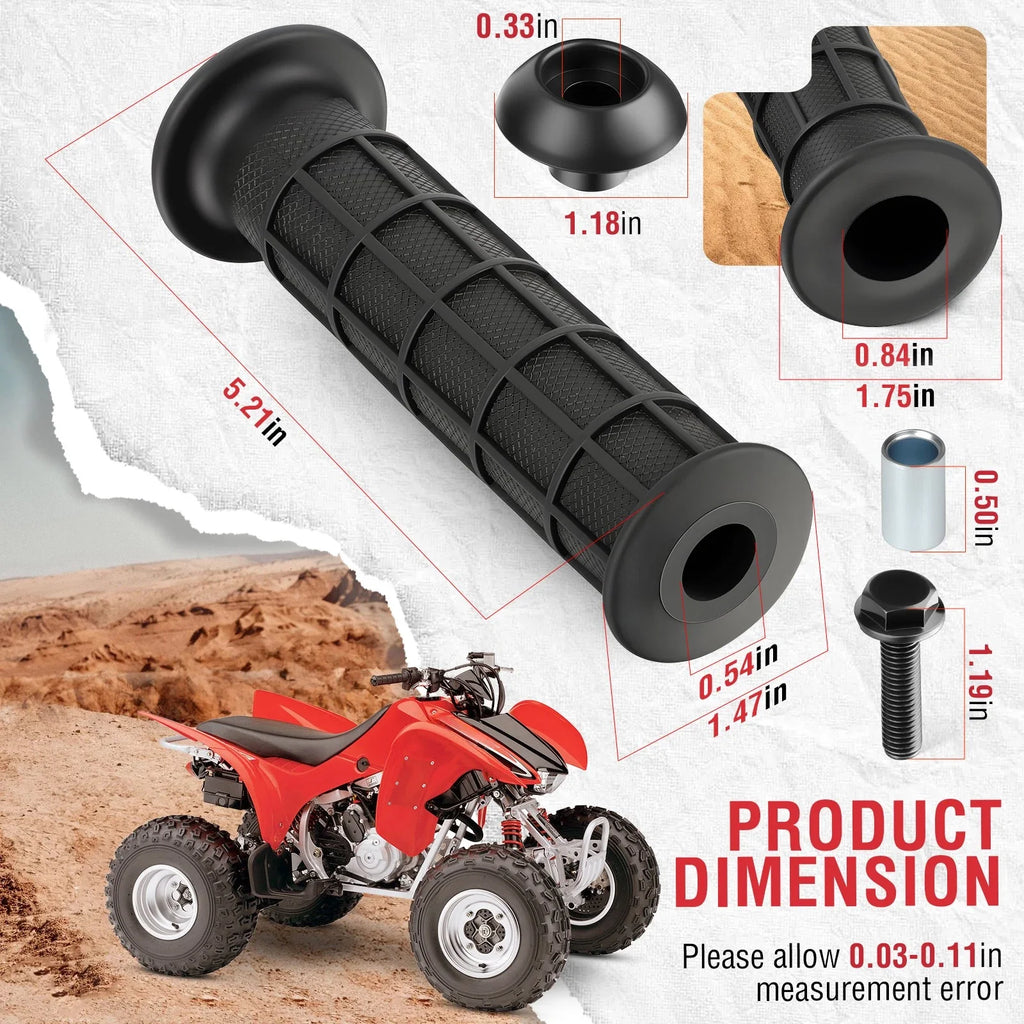 Handle Grip with Handle Bar End Guard Screw for Honda Big Red ATC200 ATC250 (1982–1986)