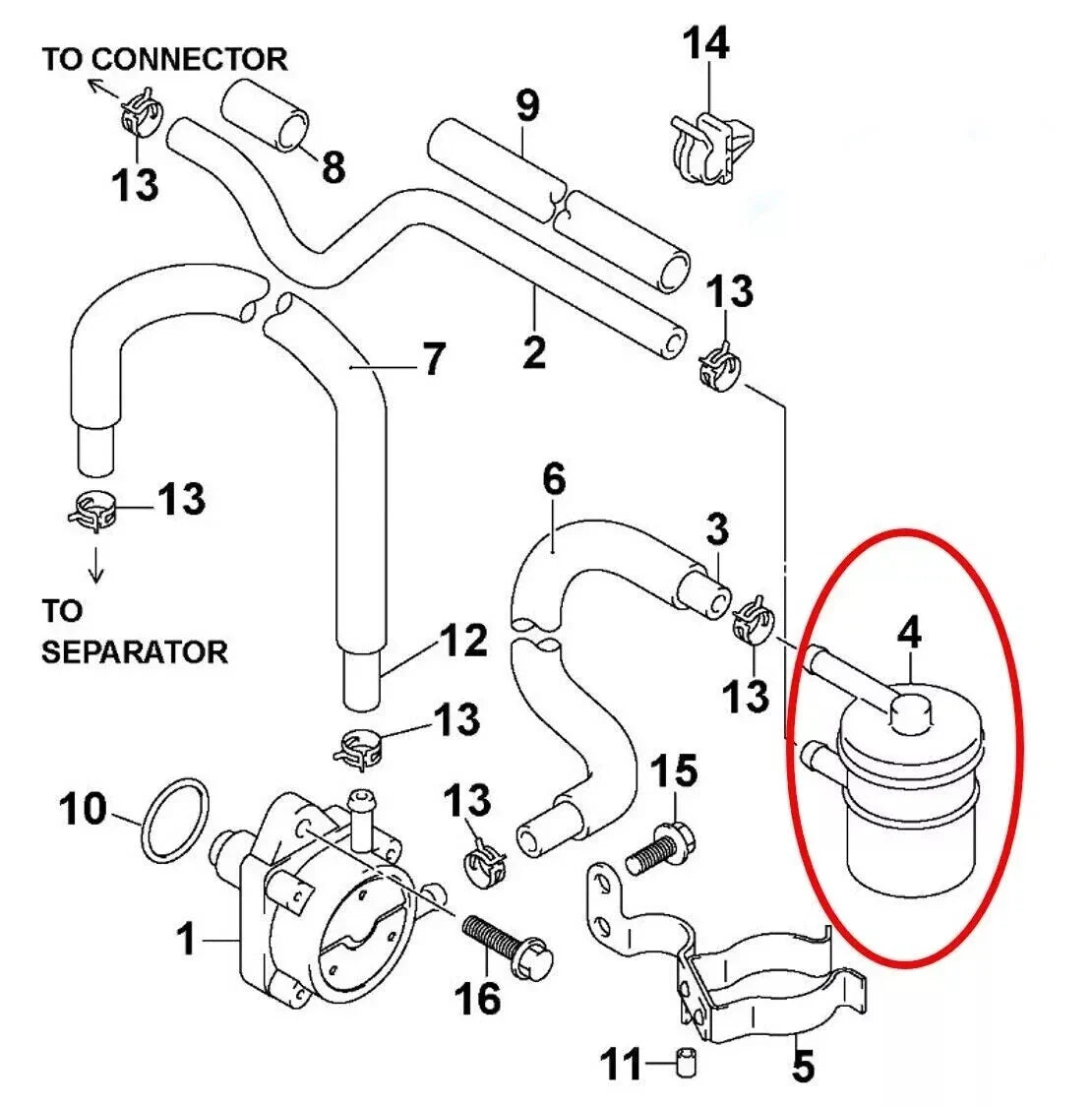 2X Fuel Filter for Suzuki Outboards DF25-DF140 (15410-87J10, 15410-60C00)