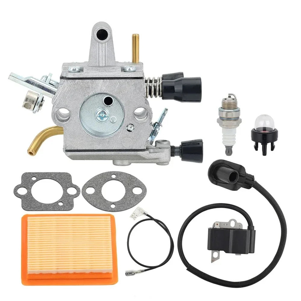Carburetor Ignition Coil Spark Plug Kit for Stihl FS120 FS200 FS250 (N/A)