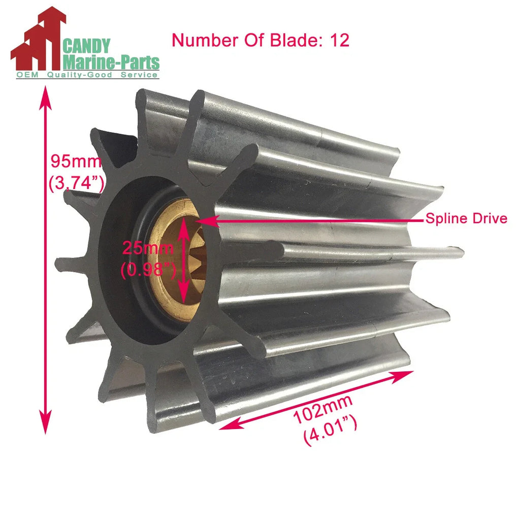 Water Pump Impeller for CEF 500192 Onan 132-0415 Sherwood 29000K G2902-01 G2902X
