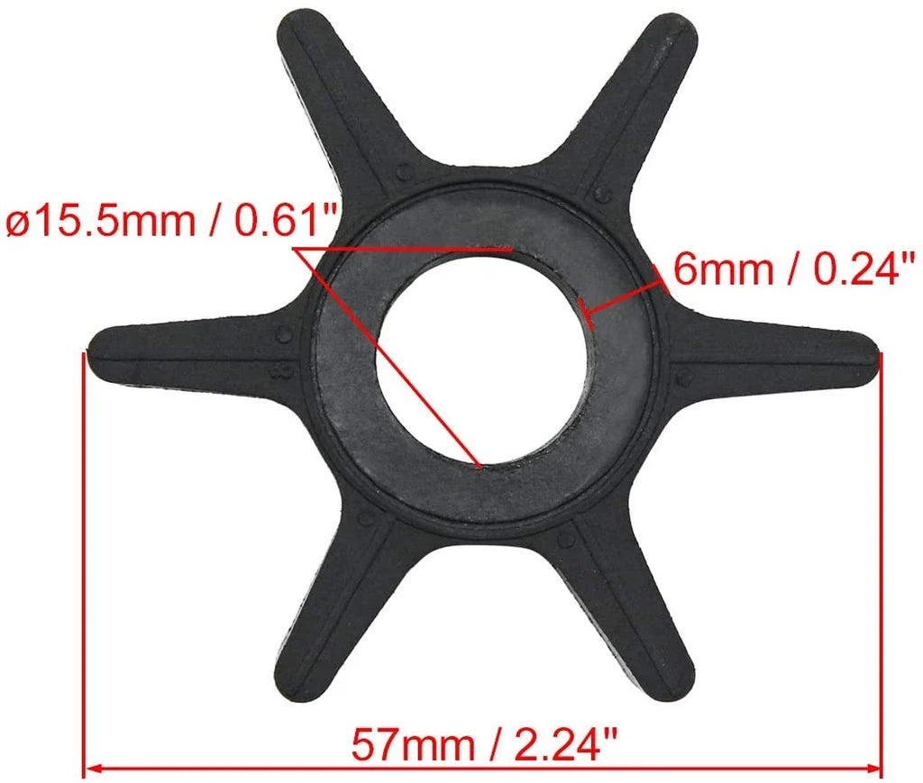 Outboard Water Pump Impeller 47-F433065-2 for Chrysler Force 25-50HP (1990–2000)