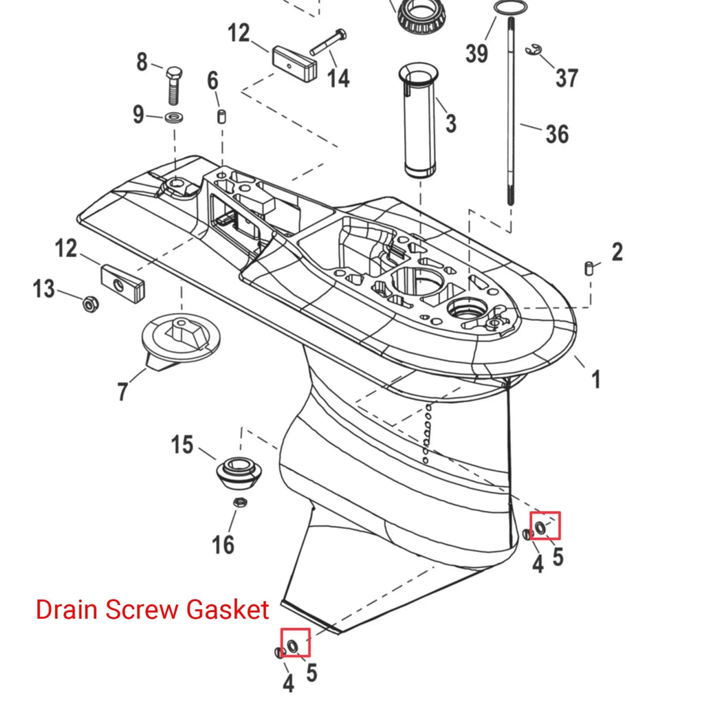 Drain Plug Seal & Gaskets for Mercury 4 Stroke 30-60 HP EFI (2000–2023) 8M0007119
