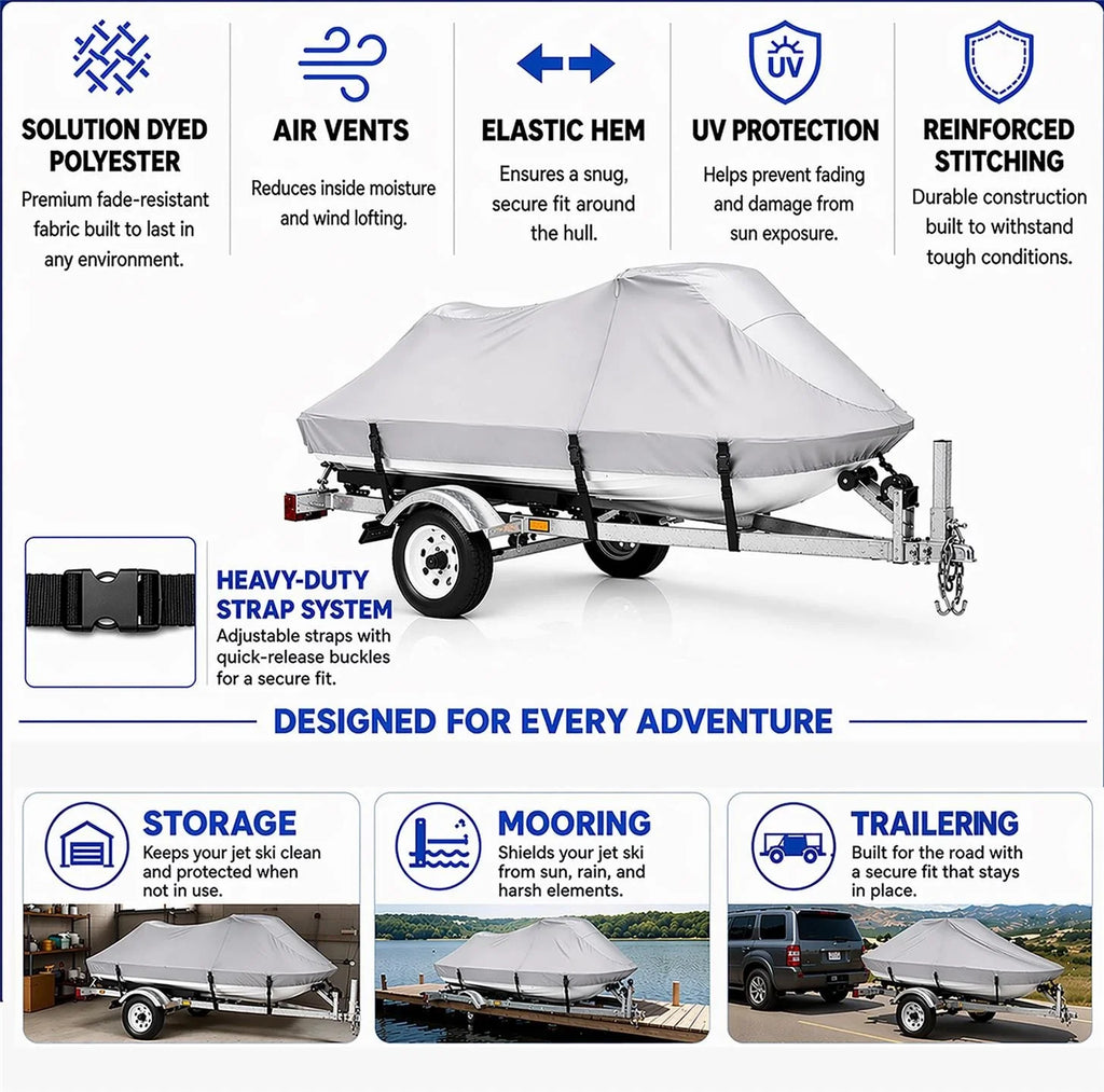 420D UV Reflective Jet Ski Cover for Bombardier Sea Doo GTX 155 (2010–2017)