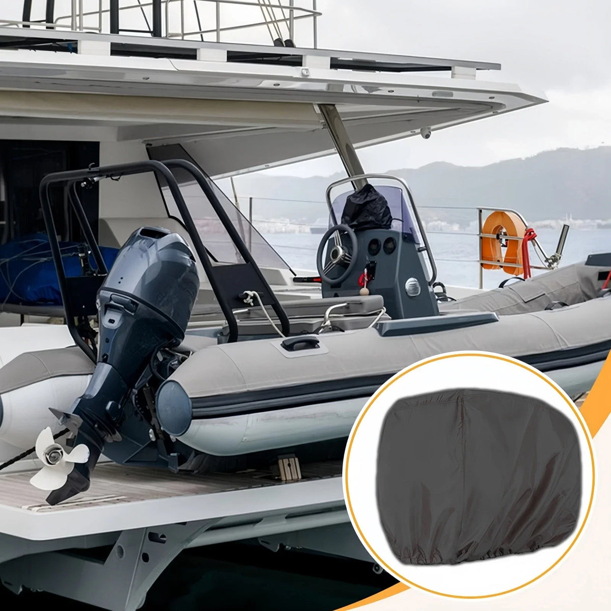 Boat Cover for Evinrude Johnson 30-60 HP Outboard Motor (Waterproof)