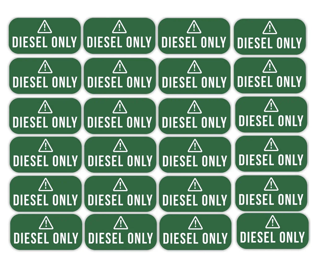 Set of 24 Diesel Only Vinyl Stickers for Trucks