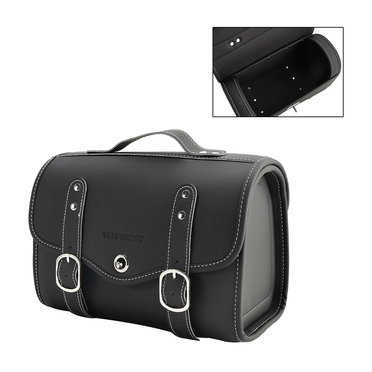 Pu Side Tail Bag for Scooter Motorcycle (Color Matching, Black)