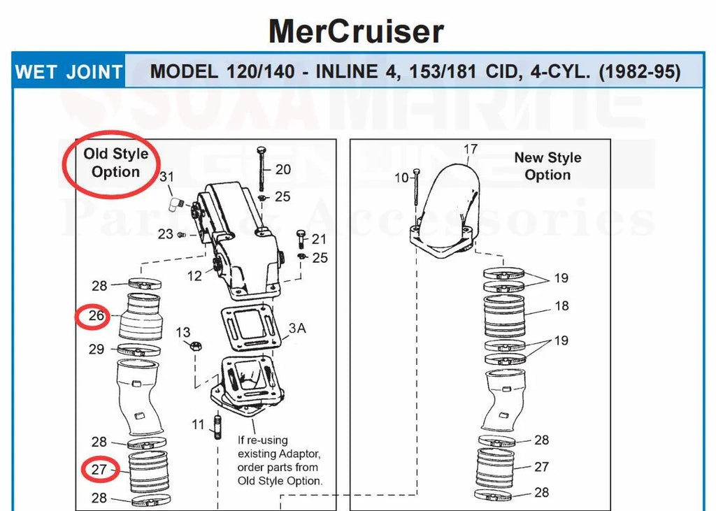 Exhaust Bellow for MerCruiser 120 140 (70981A3, 32-90949T)