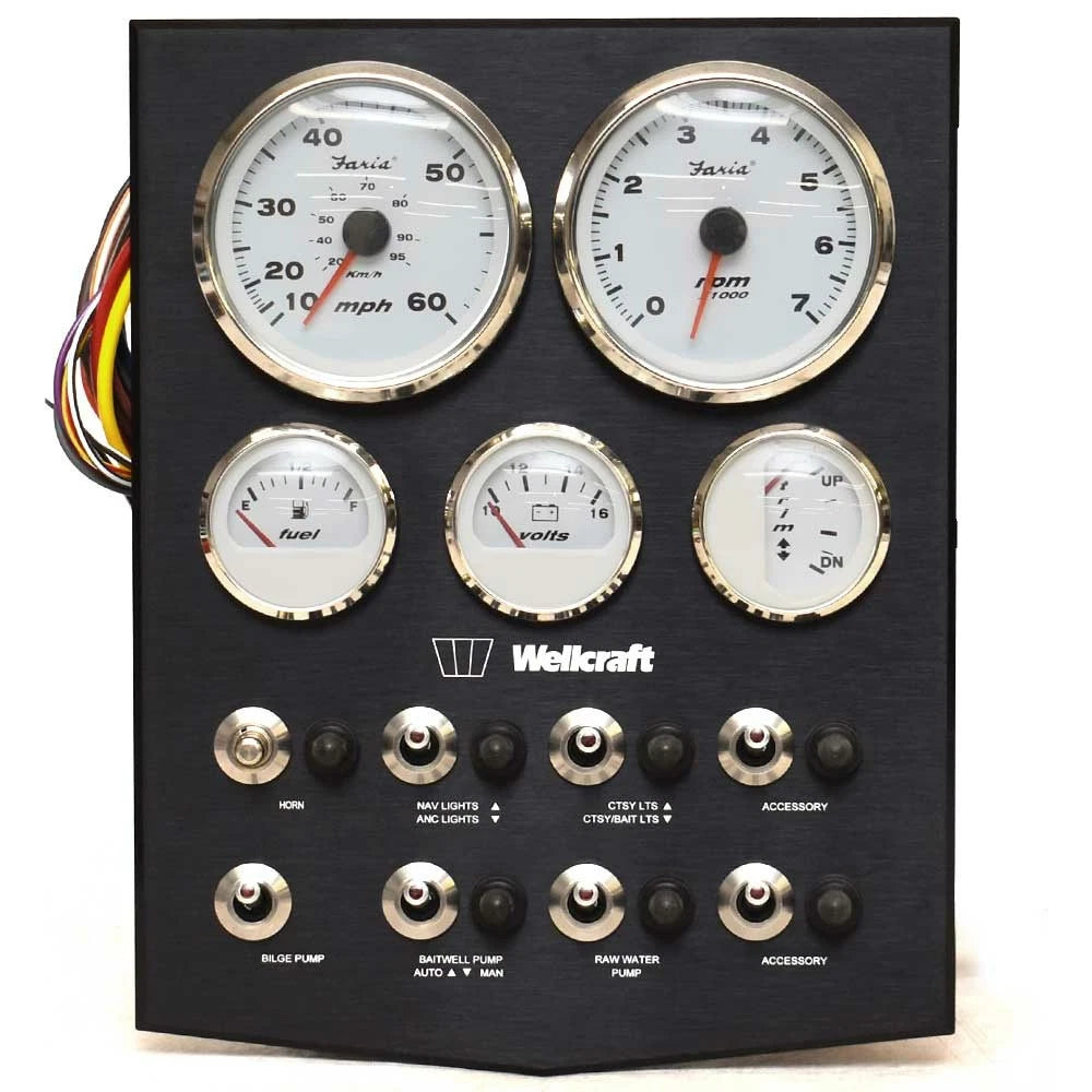 Wellcraft Boat Dash Panel 025-5214 - Faria Euro Sport Gauges Mercury