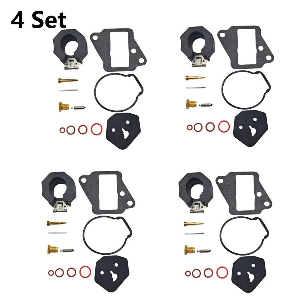 Set of 4 Carburetor Rebuild Kits for Yamaha Outboard 9.9 15 HP (1986–1995) 6E7-W0093-01