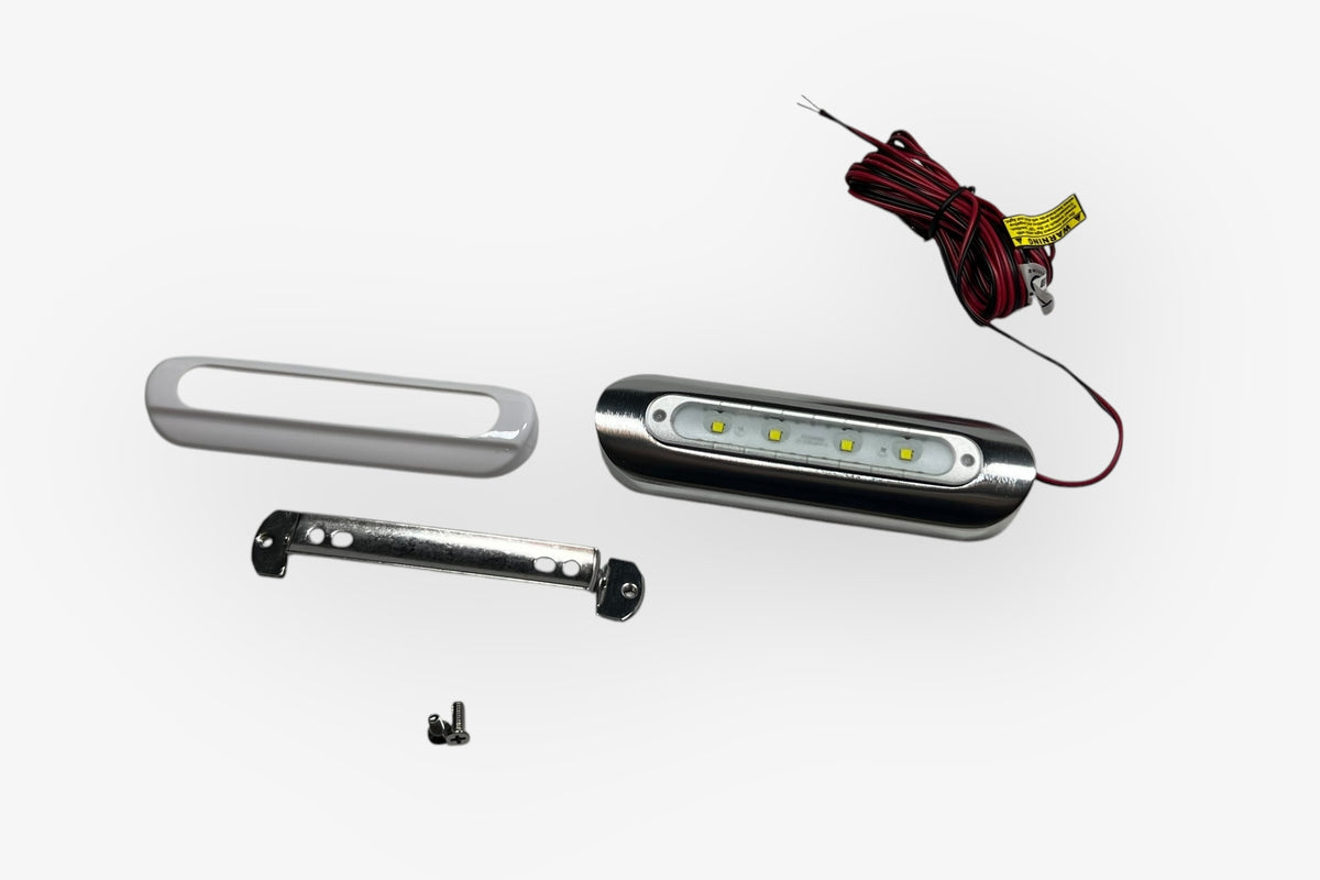 Taco Marine F38-8800 4 LED Deck Light, Aluminum Housing, 12V - 28V, 10 Watt