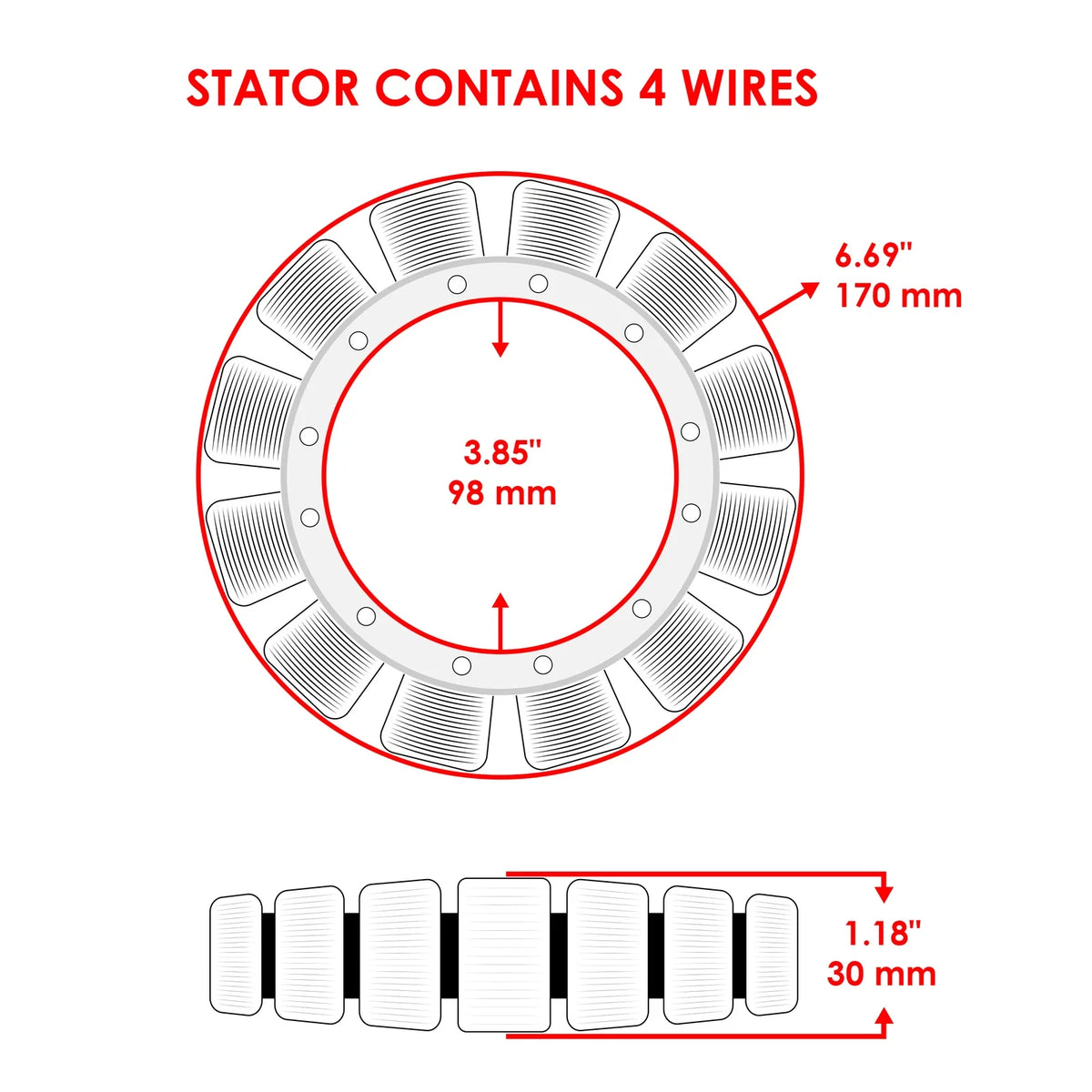 Stator for Mercury Outboard 90Hp 2-Stroke (1994–2006, 2010)