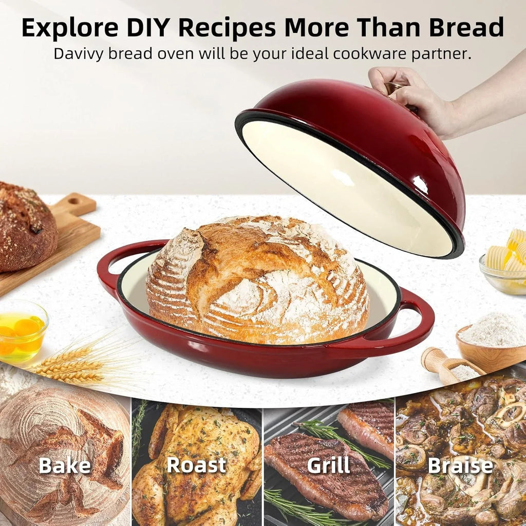 6QT Enameled Dutch Oven for Bread Baking