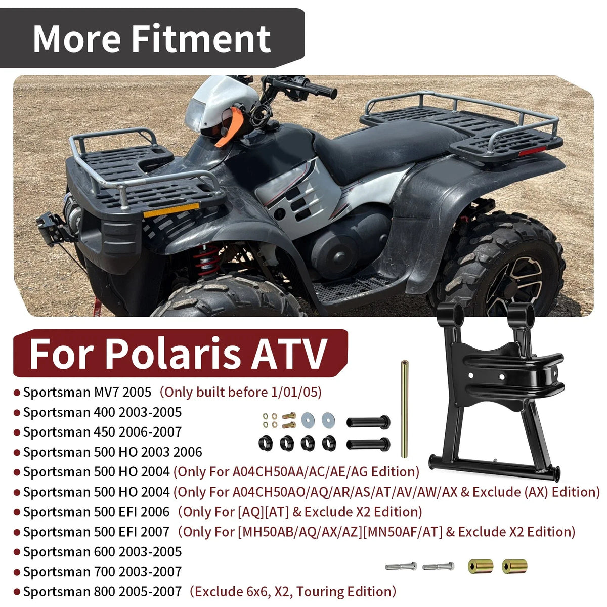 Rear Lower Right A-Arm w/ Bushing for Polaris Sportsman MV7 (2002–2014)
