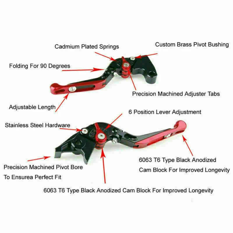 Adjustable Folding Brake Clutch Levers for Ducati 821 Monster (2014–2019)