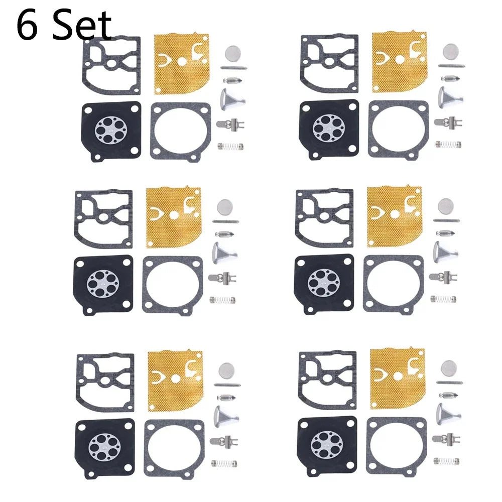 Set of 6 Carburetor Repair Kits for Jonsered 2041 2045 2050 ZAMA RB-45