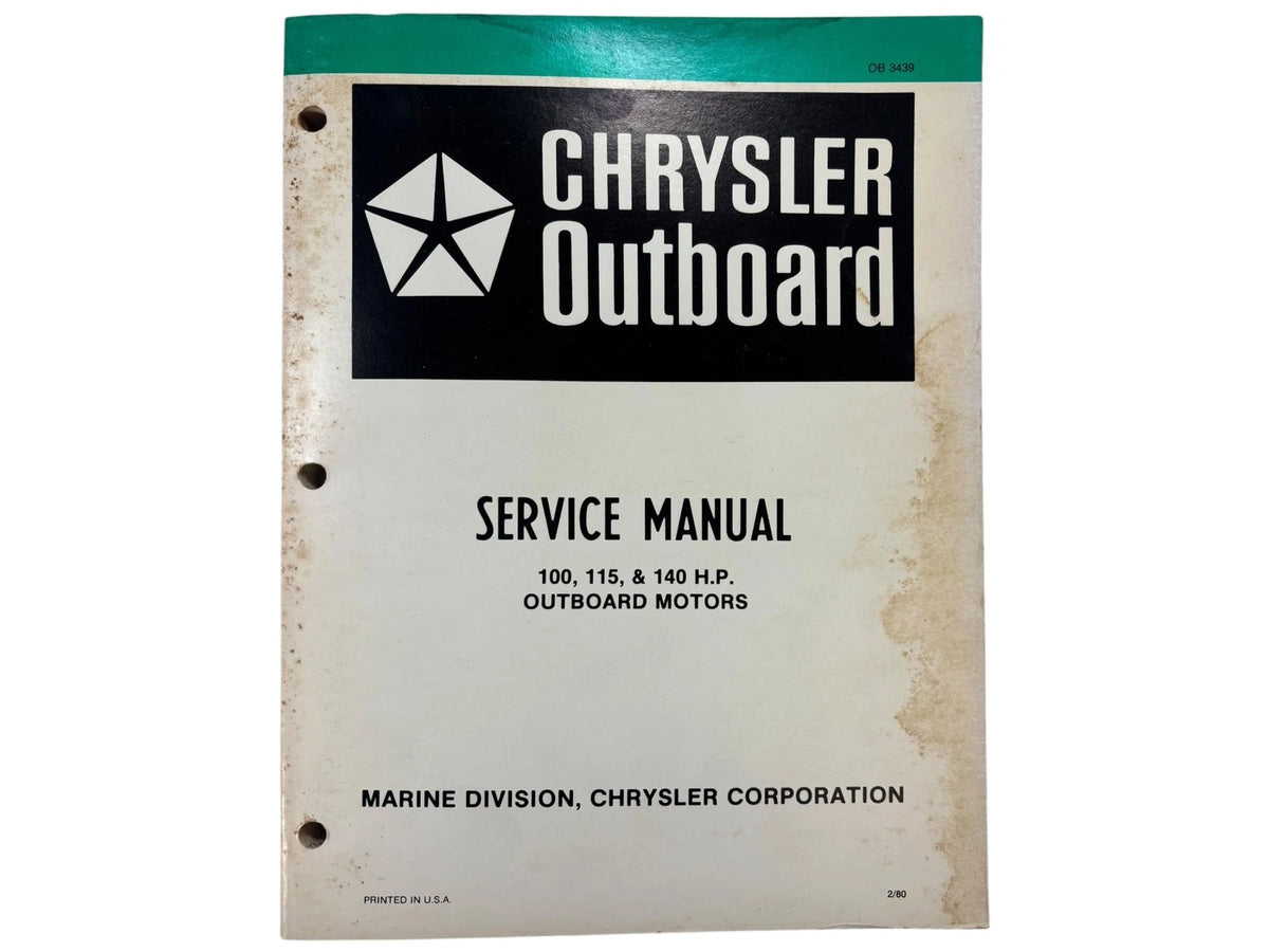 Chrysler Outboards OB3439, 100/115/140 HP Outboard Motors Service Manual