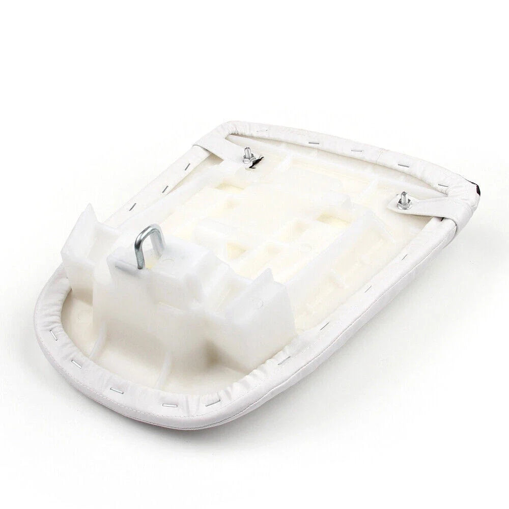 Passenger Rear Seat Leather Pillon for Honda CBR929R (2000–2001) White B