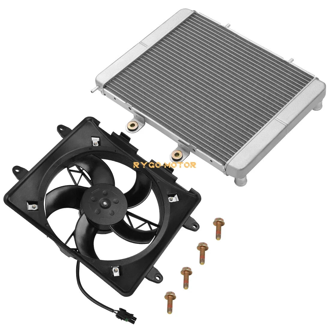 Aluminum Radiator & Cooling Fan for Polaris RZR 570 2012–2022, RZR 800 2008–2014