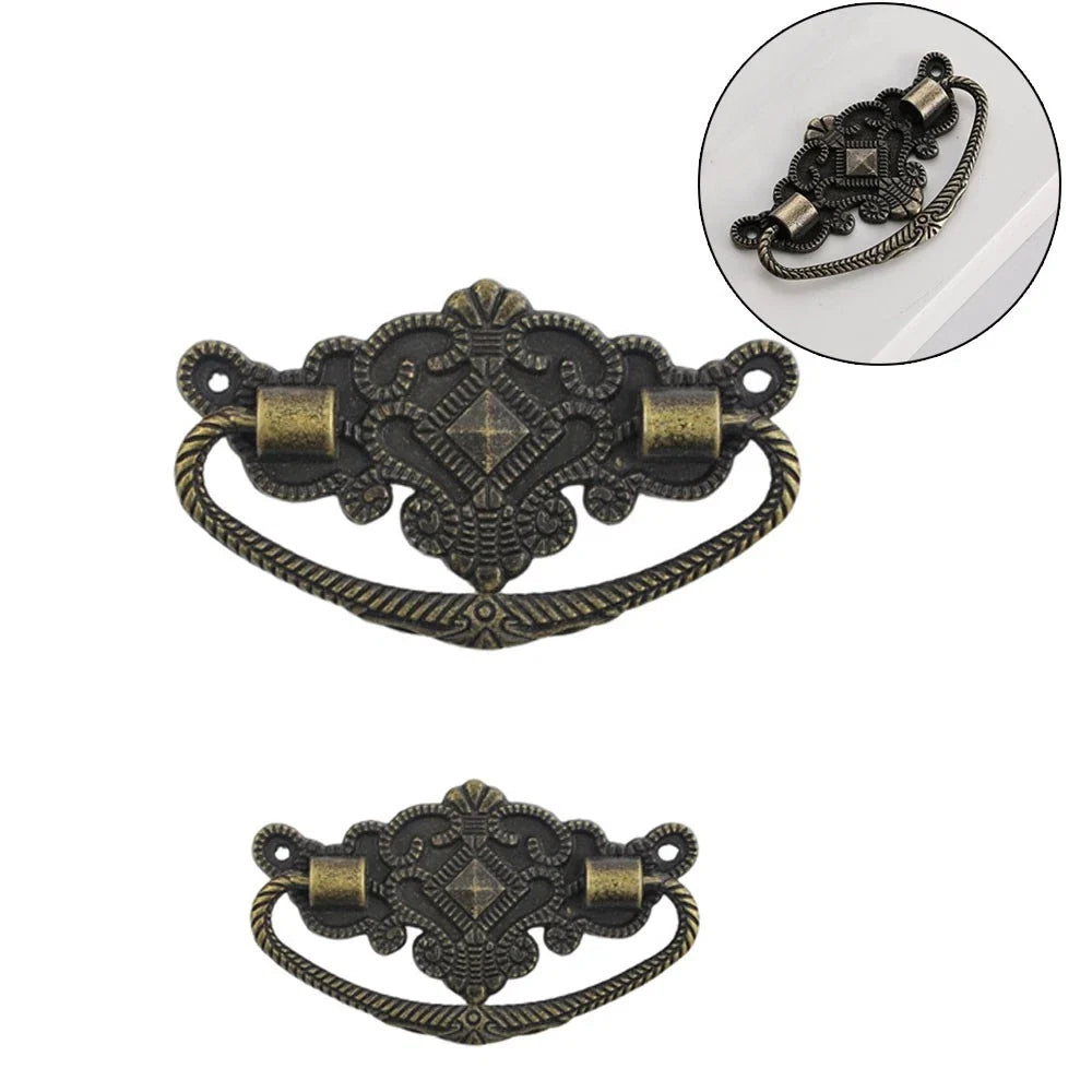 Set of 6 Antique Brass Handle Pull Ring Drawer Knobs for Furniture