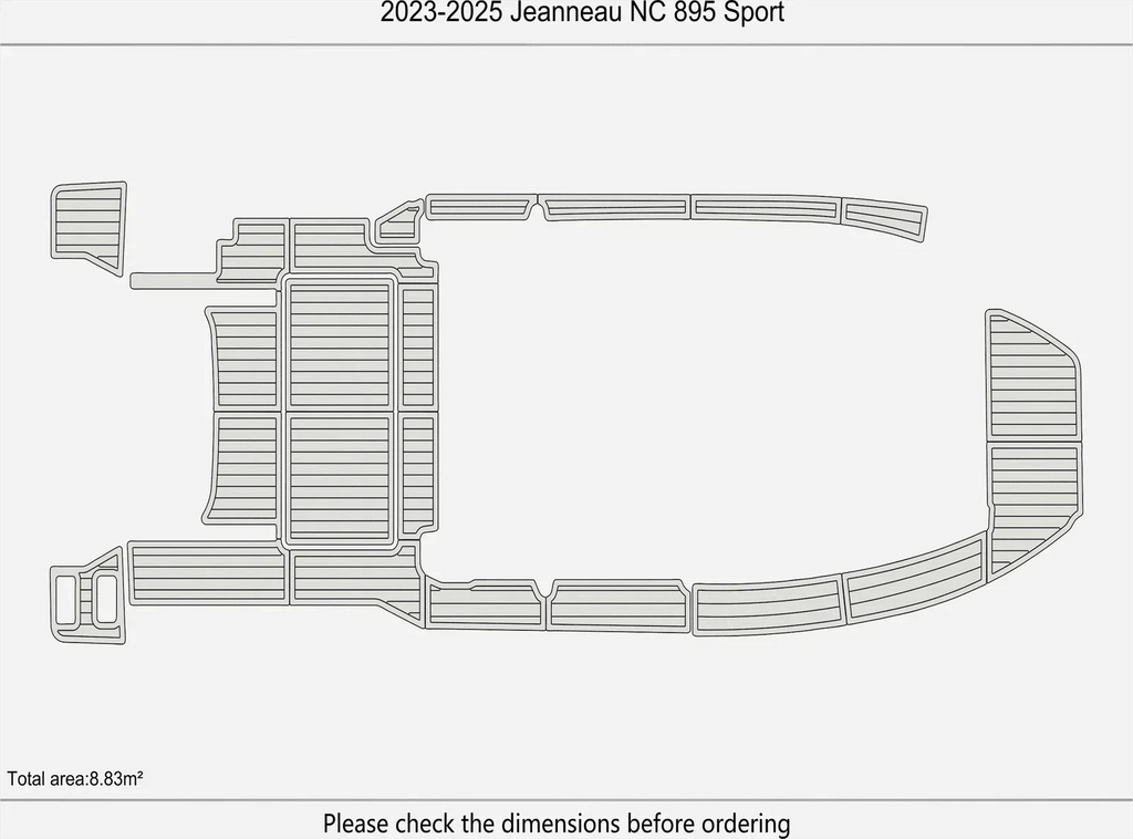 EVA Pads for Jeanneau NC 895 Sport (2025) - Teak Flooring Mat