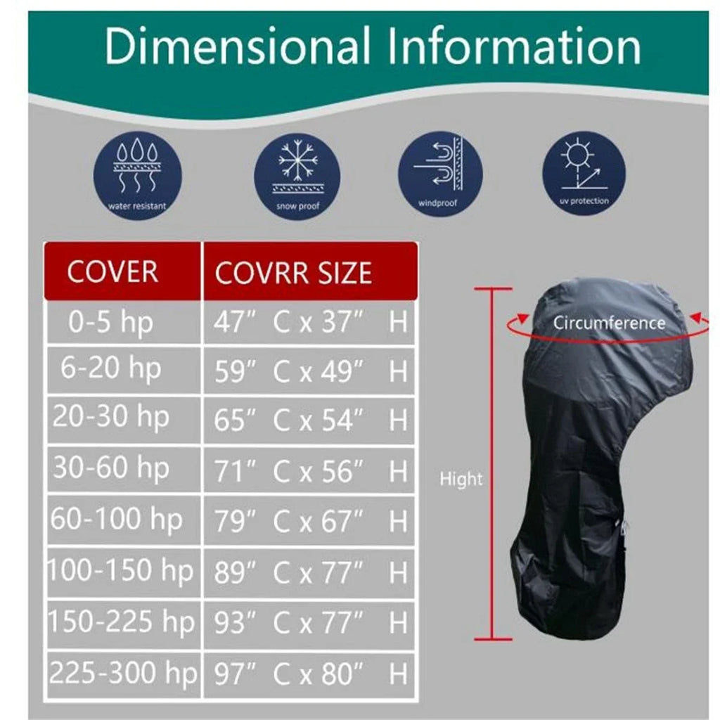 Outboard Boat Engine Cover for 250-300HP Marine Motor (Waterproof)