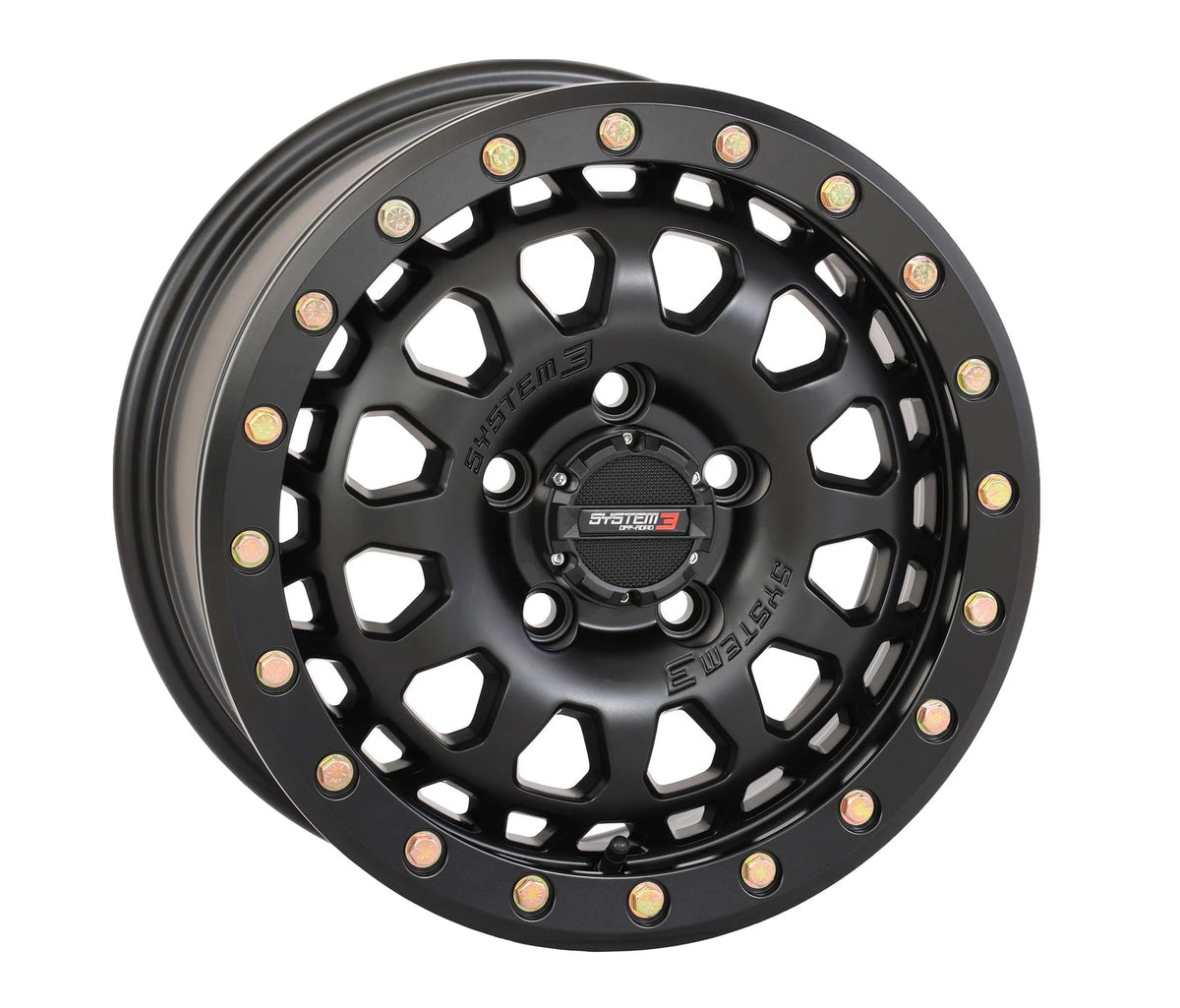 SYSTEM 3 Sb6 Bl Wheel 15x7 6+1 +50mm Offset Matte Black for Polaris RZR