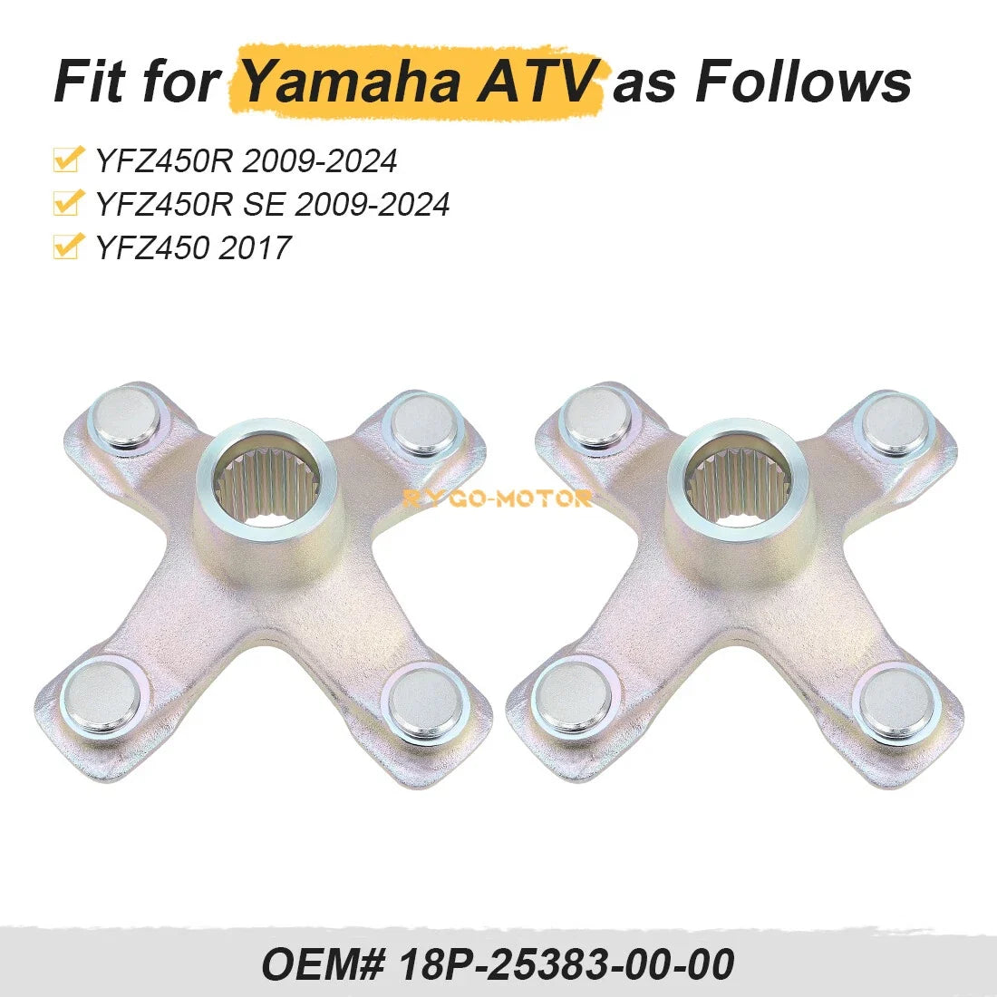2X Rear Wheel Hubs for Yamaha YFZ450R (2009–2024) YFZ450RSE (2017) 18P-25383-00-00
