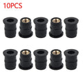 10PCS Motorcycle Windshield Rubber Nuts M5-Vibration Damper Panel Mounting 5mm