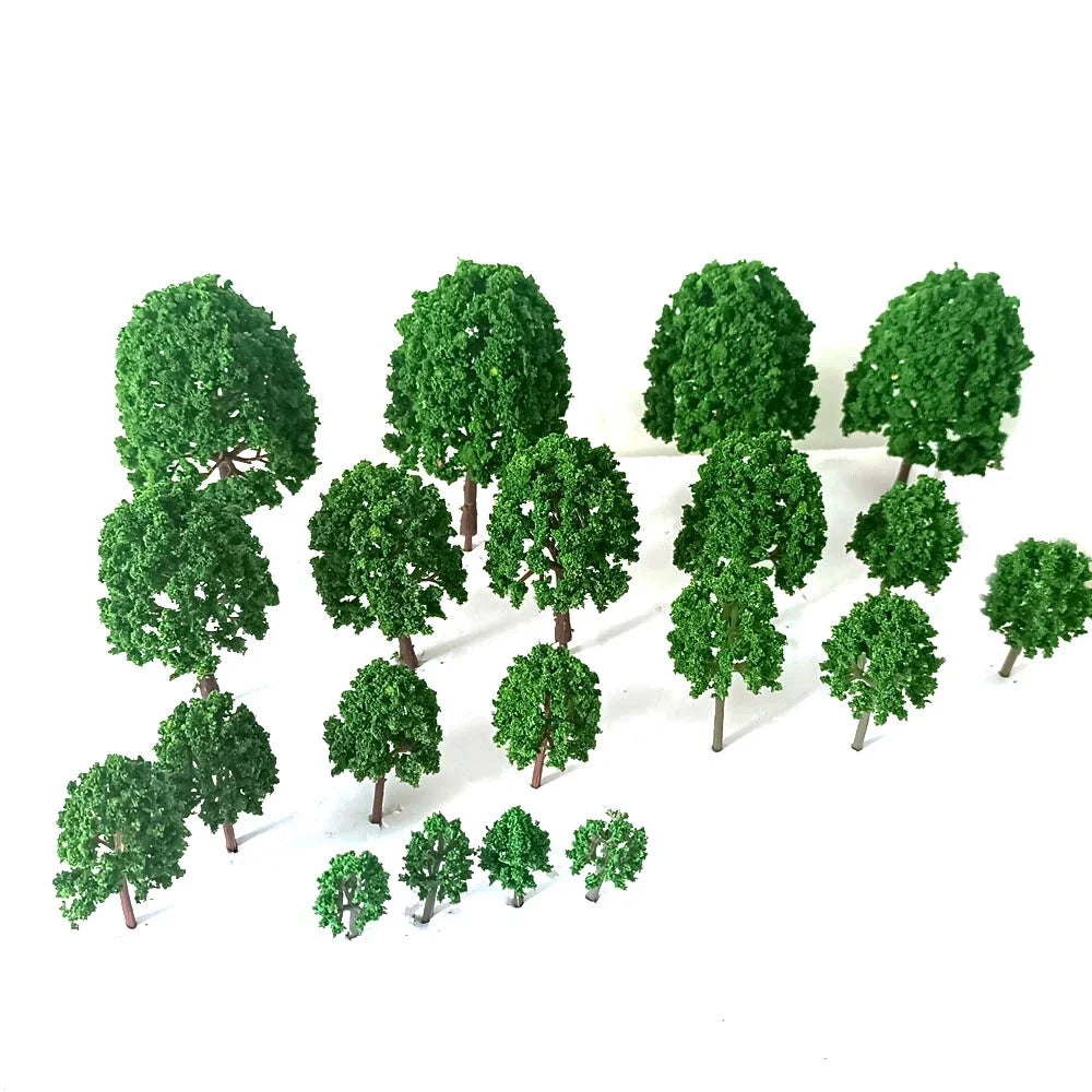20pc Mixed Size Model Trees for Train Railroad Scenery (Scale)