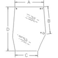 Cab Glass - Upper Right Hand Door Fits Case IH 5140 5120 5230 5240 5250 5130