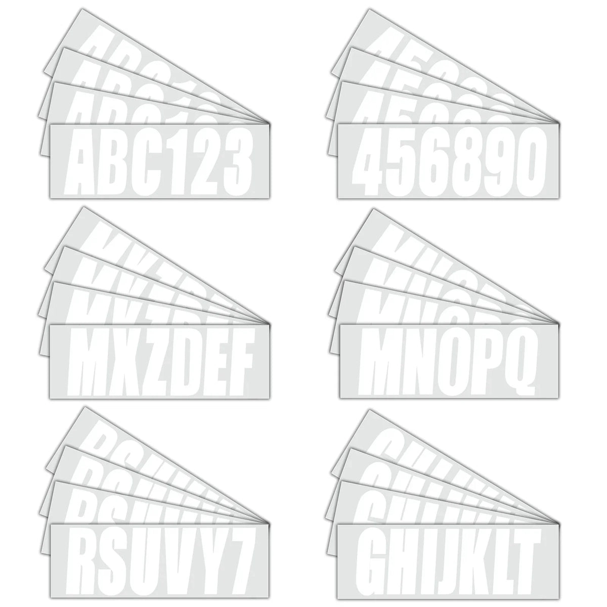 Sticker Decals A-Z & 0-9 for Marine Boat (3")