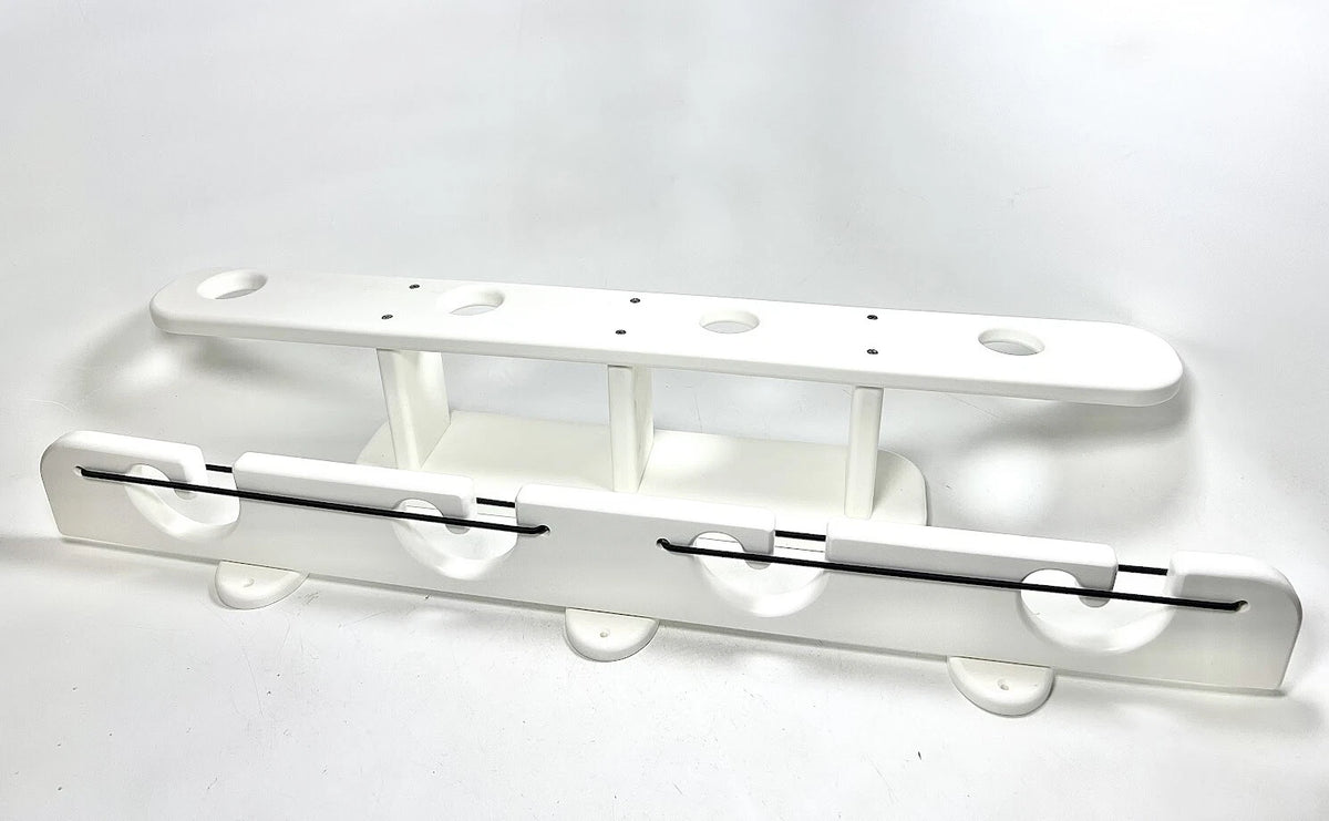 Marine Rod Storage, 4 Rod Rack, 2 Piece System,, White