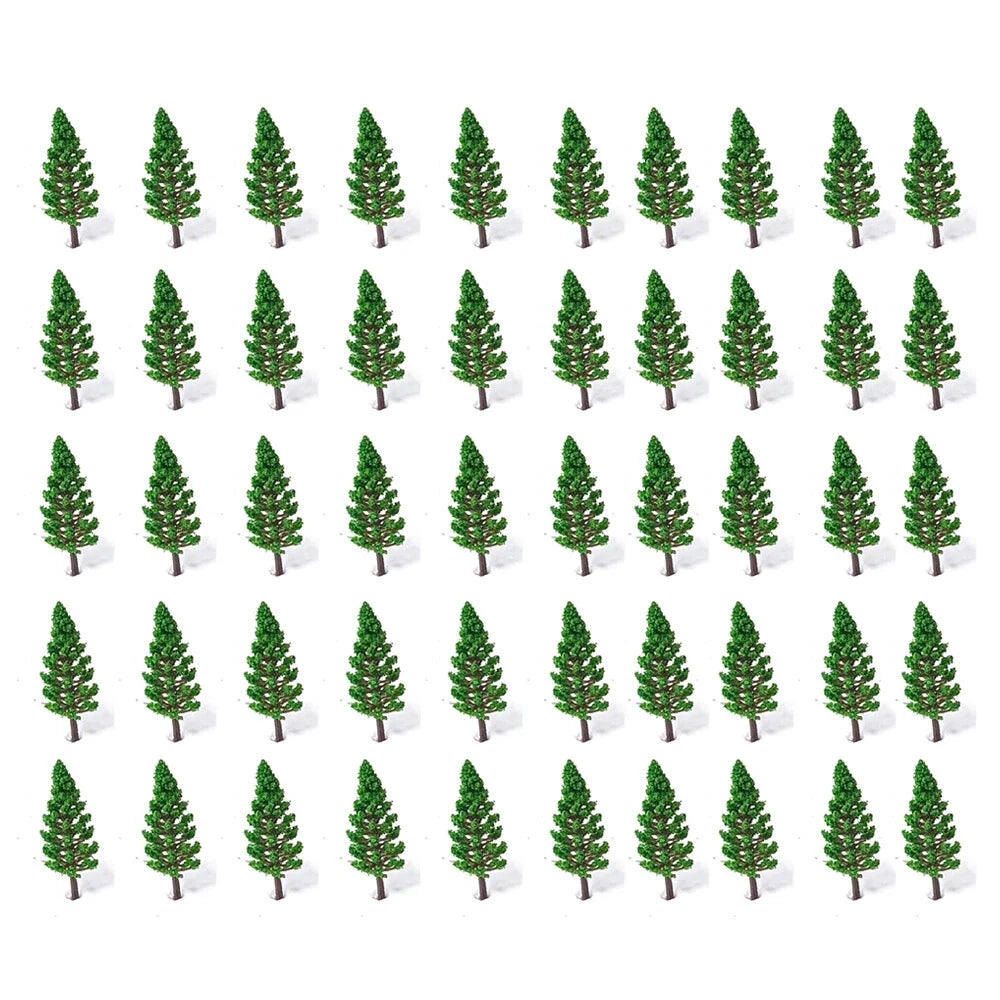 50pcs 1.88" Pine Trees for Railroad Landscape Scenery