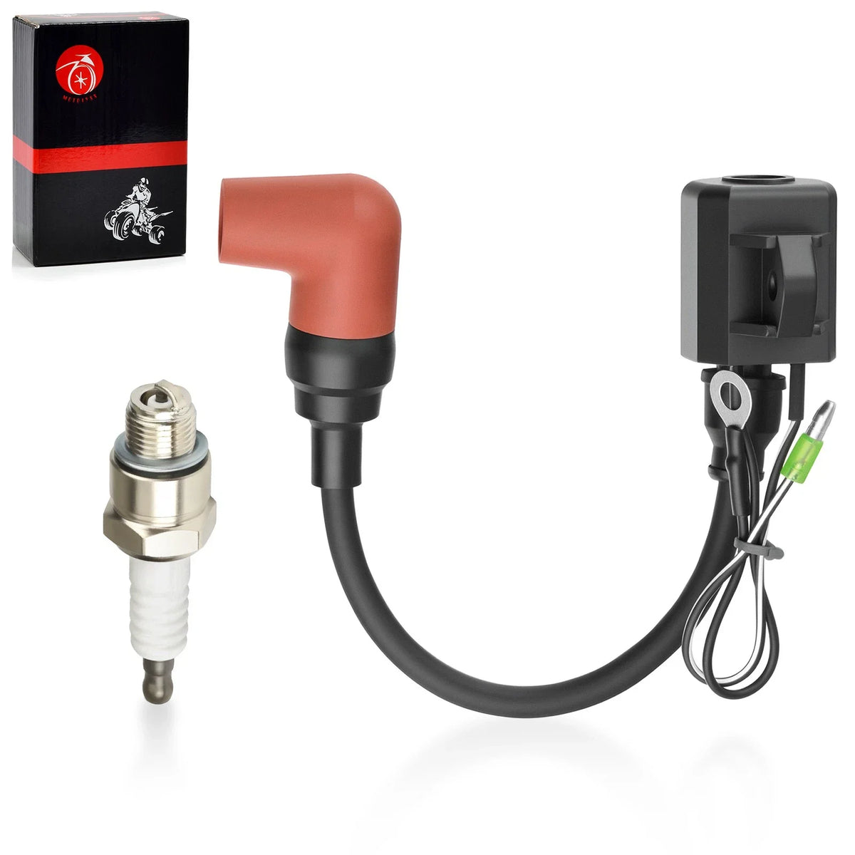 Outboard Ignition Coil with Spark Plug for Yamaha 2-Stroke 55-90 HP (1990–2023)