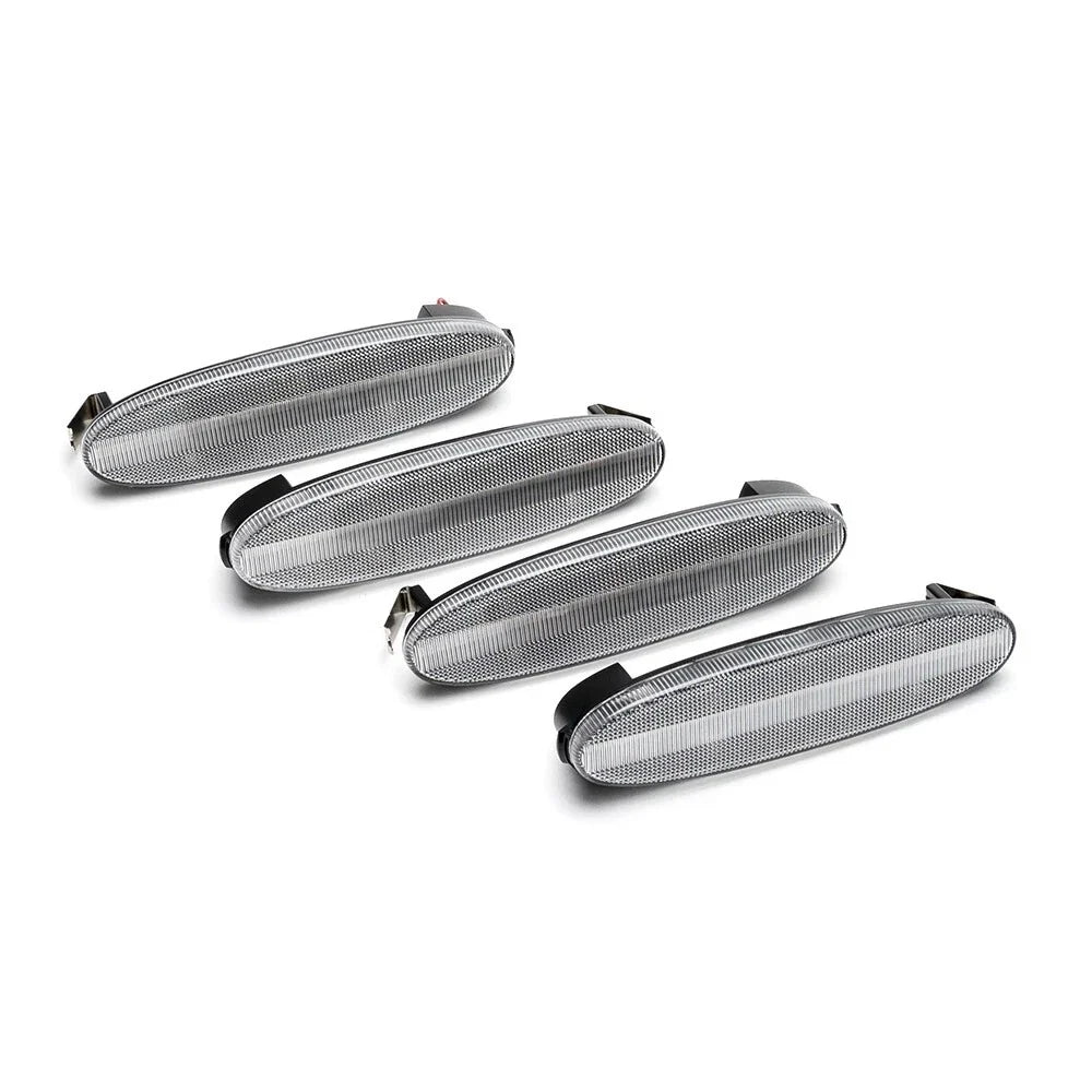 4X Clear LED Front Rear Side Marker Light for Jaguar XJ XJ8 XJR (1998–2003)