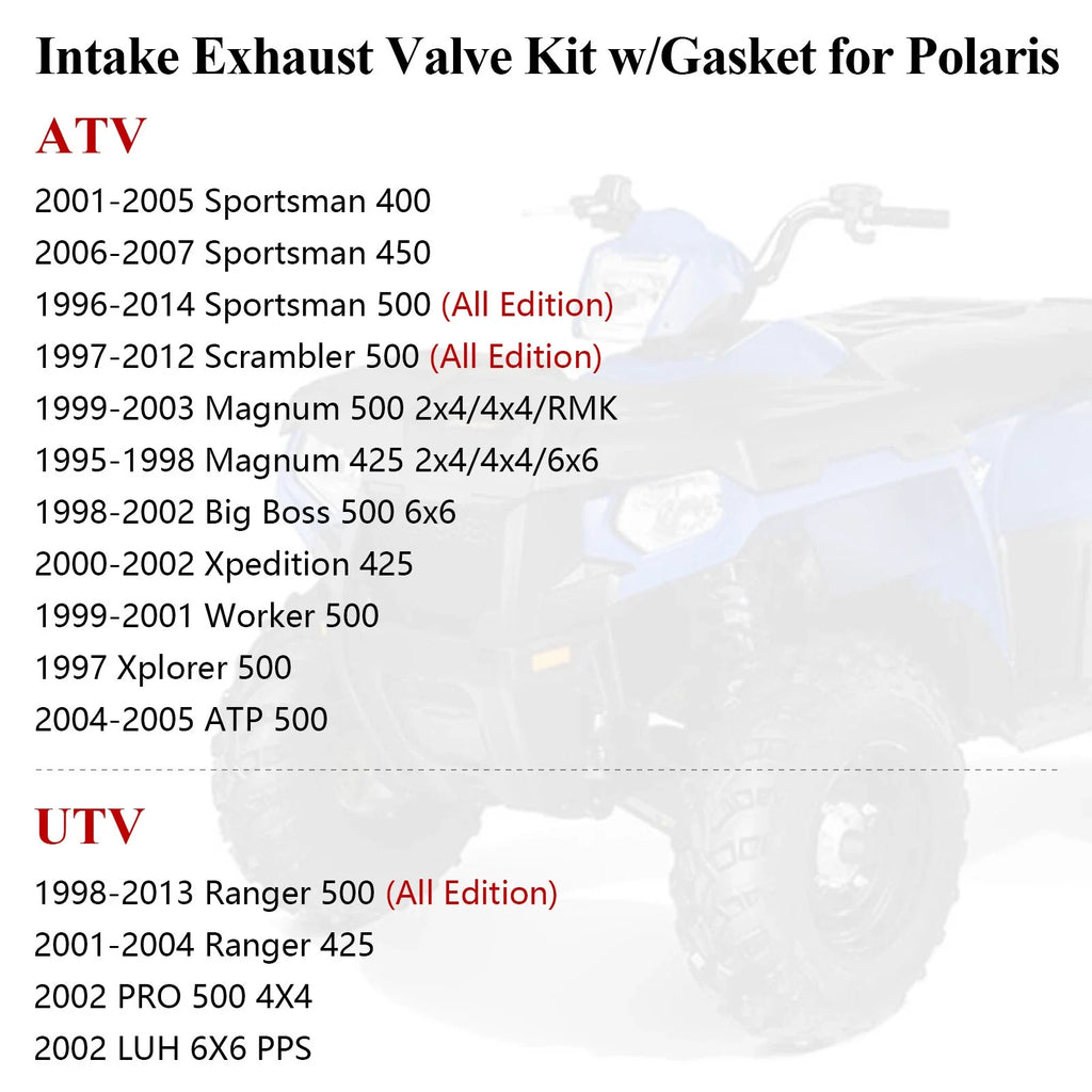 Exhaust Intake Valve Cylinder Head Gasket Kit for Polaris Sportsman (2000–2007)