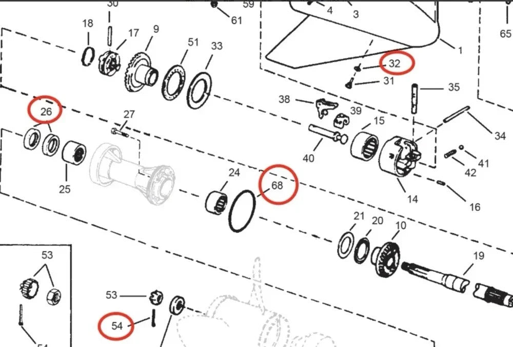 Lower Unit Gearcase Seal Kit for Evinrude Johnson V4 60° V4 90° (N/A)