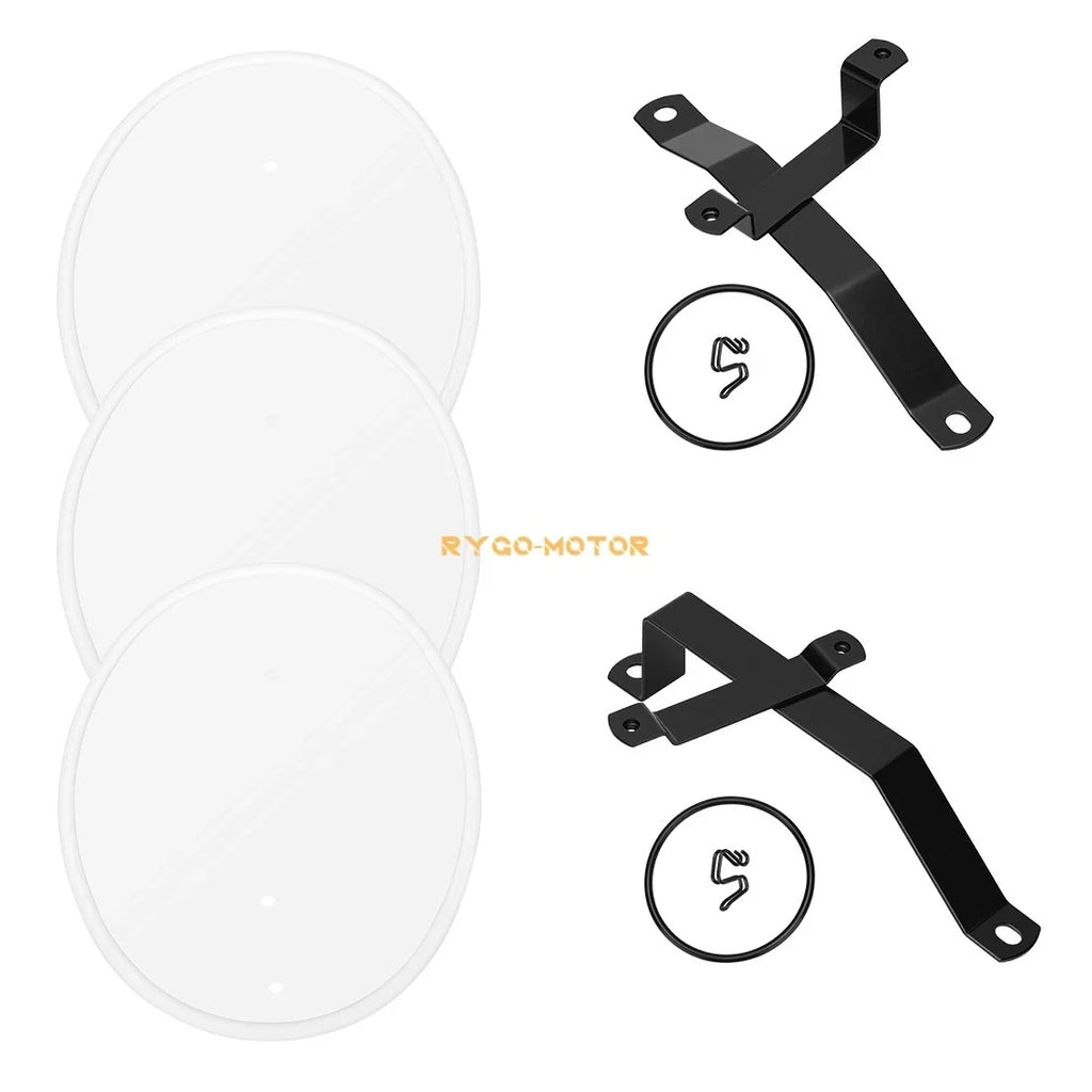 White Number Plate Kit for Honda Z50 Z50R (1979–1987) - Brackets & 3 Plates