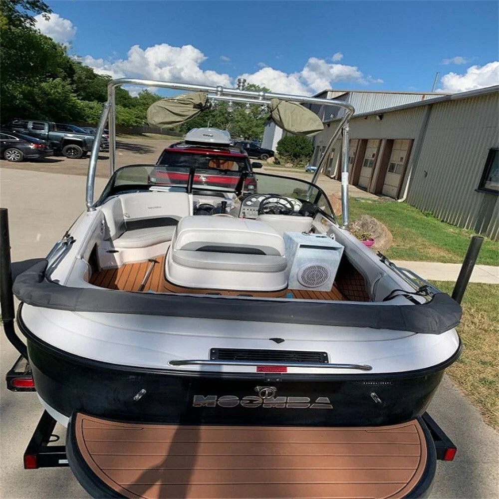 Swim Step Platform Cockpit Mat for Moomba Helix (2017) - EVA Teak Deck Flooring Pad