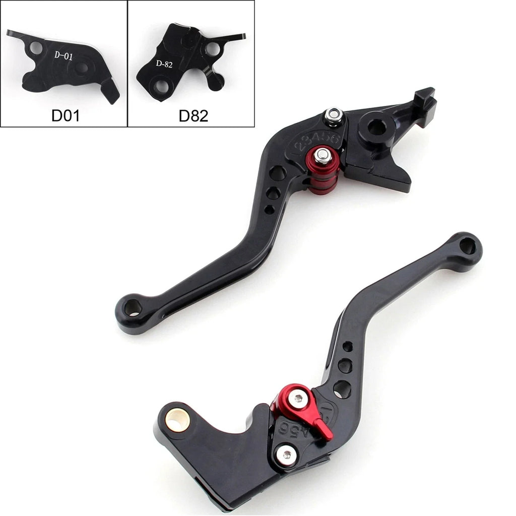 Short Brake Clutch Levers for Ducati Hypermotard 821 SP (2013–2015) Black