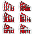 Set of 4 Custom Boat Registration Numbers Decal Stickers A-Z 0-9 Red