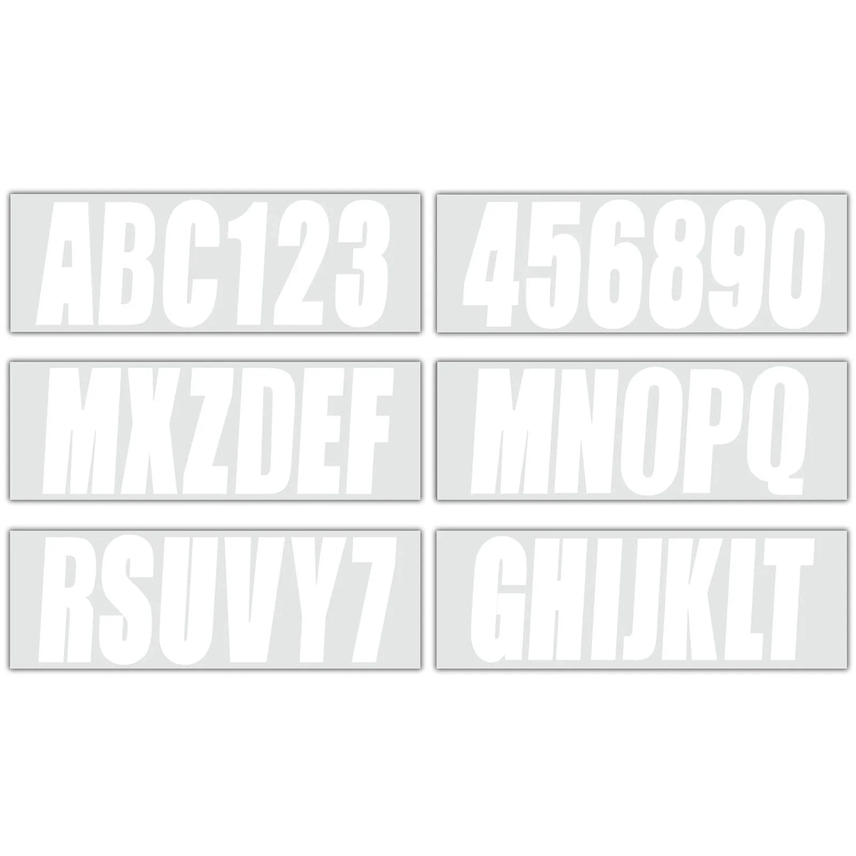 Sticker Decals A-Z & 0-9 for Marine Boat (3")