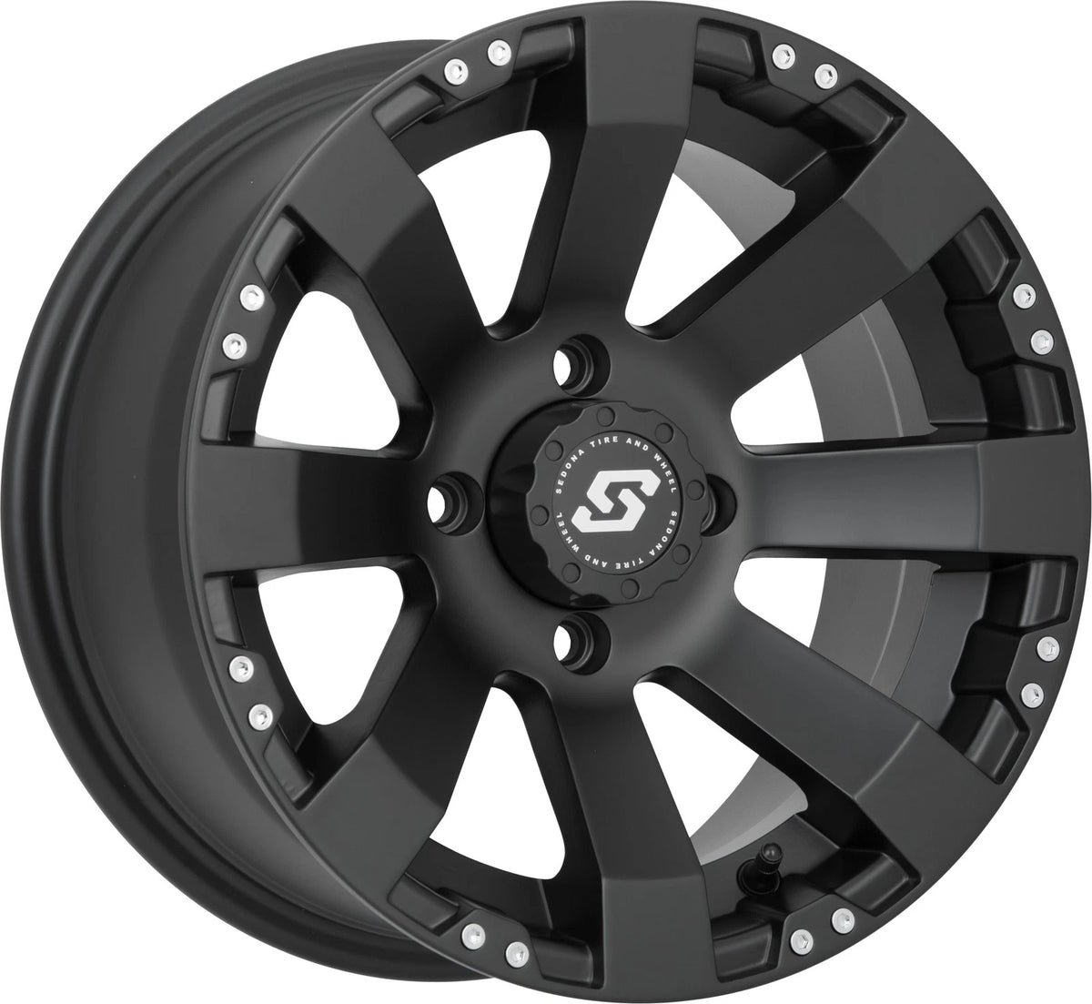 SEDONA Spyder Wheel 12x7 4/110 2+5 Black – Fits Honda & Suzuki ATV/UTV