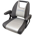 Manitou Pontoon Boat Low Back Captain Chair 3014-0008416 - Gray - Blue
