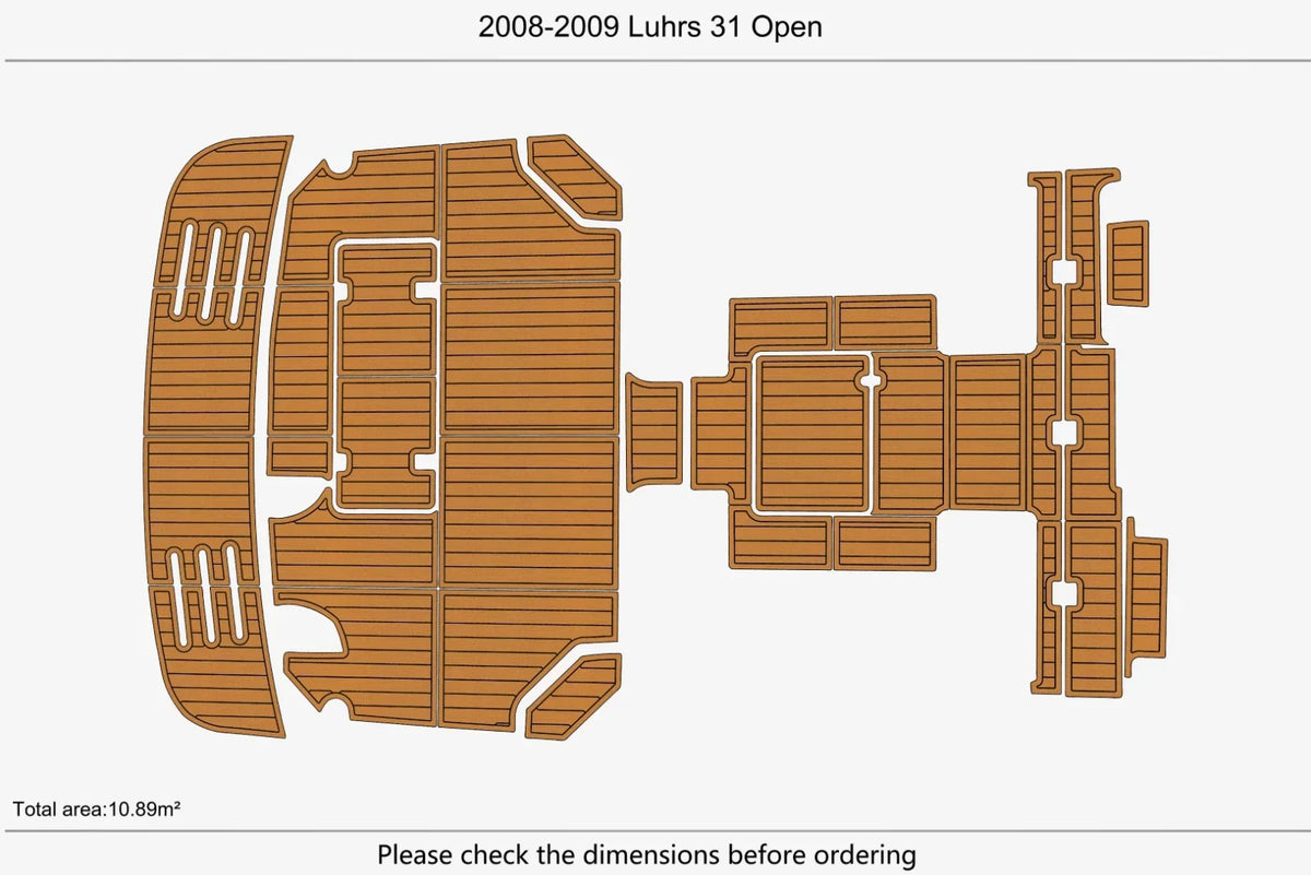 EVA Pads for Luhrs 31 Open (2009) - Cockpit Marine Foam Teak Deck Flooring