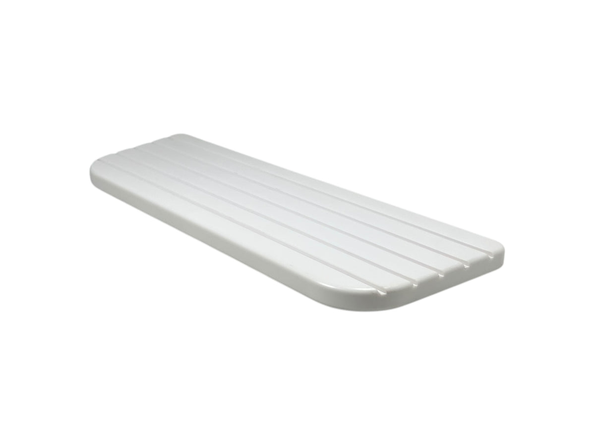 Boat Single Steps, Grooved, 17 3/4in X 6in X 3/4in, White, Poly